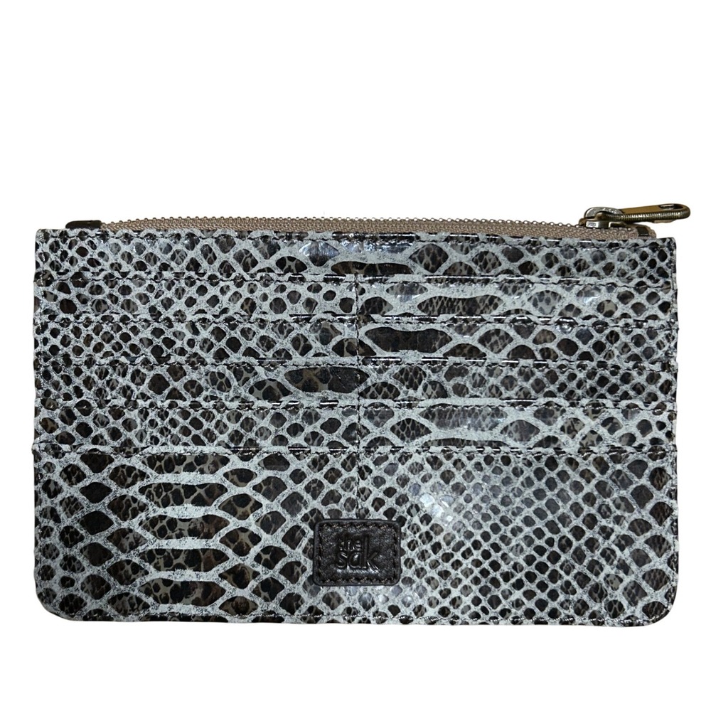 The Sak Snake Embossed Leather‎ Zip Card Holder Wallet Pouch